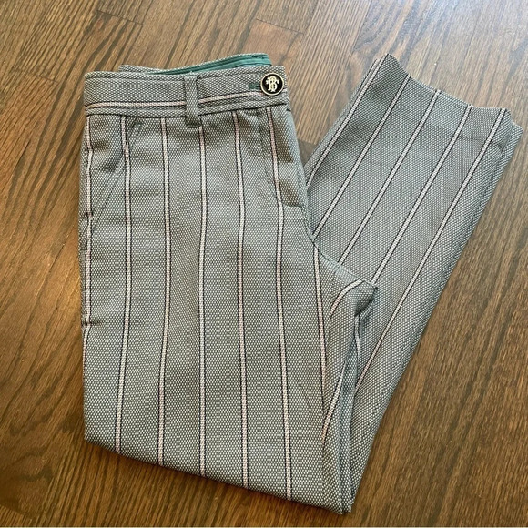 Tory Burch Green Cream Dress Pants size 2 - Picture 9 of 9